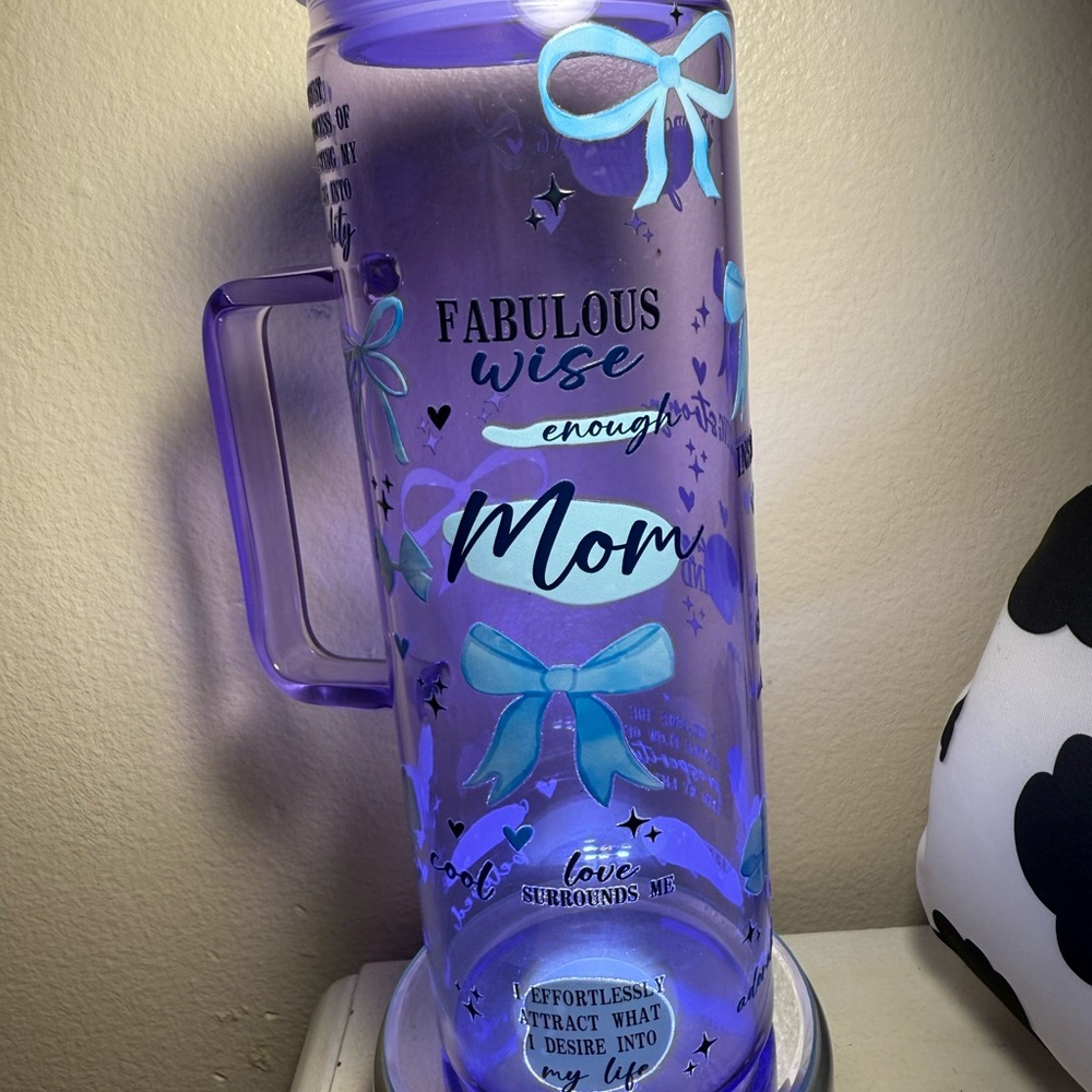 Purple and Blue Mom Themed Tumbler